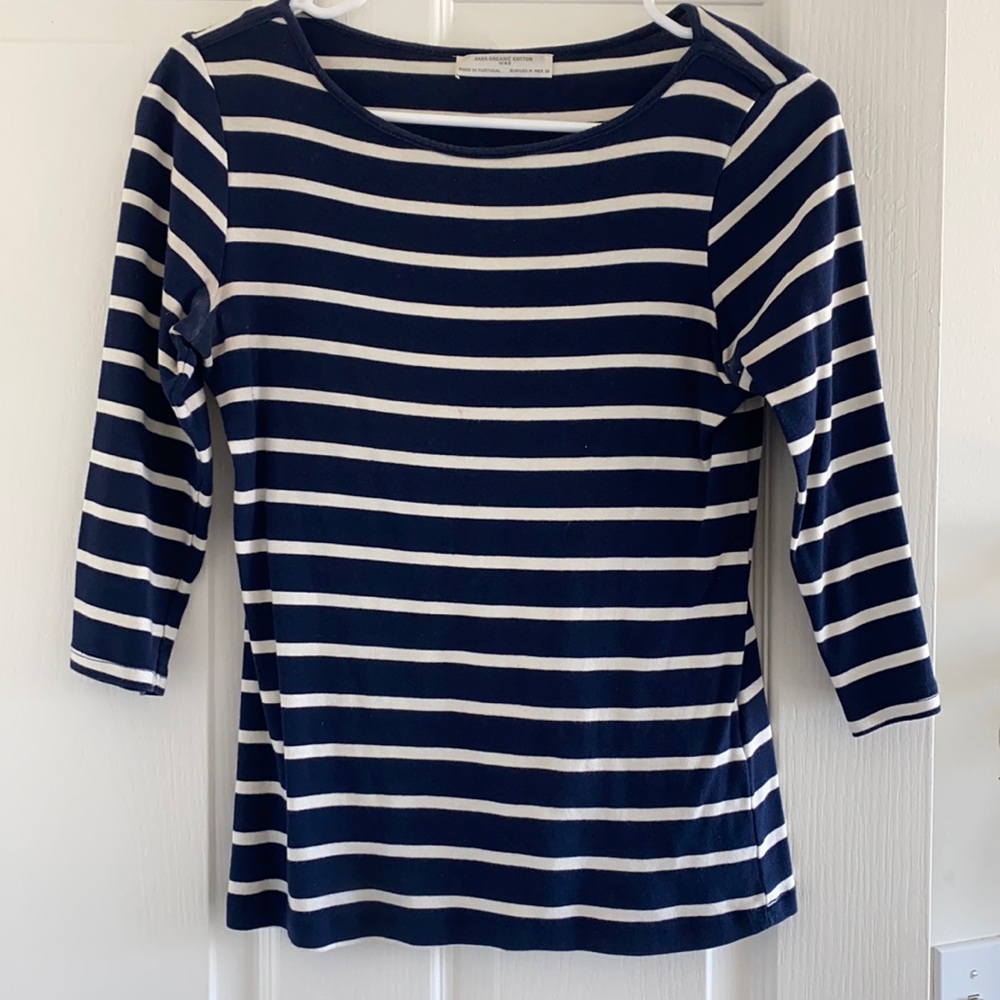 Zara Striped Cotton Quarter Sleeve